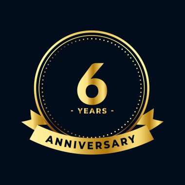 Altınları ve Siyah İzole Edilmiş Vektörü Kutlama Yıldönümü