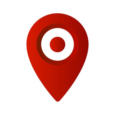 Konum Pin 3D Gerçekçi Kırmızı Renk Konumu Haritası Pin Pointer Sembolü GPS Navigator İzole edilmiş Vektör Kontrol Noktası