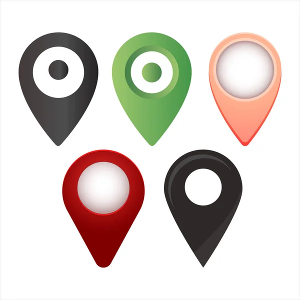 Pin Ubicación Realista Mapa Ubicación Colorido Pin Pointer Symbol Gps — Vector de stock
