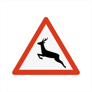 Geyik Geçidi Trafik İşareti İzole Edilmiş Vektör