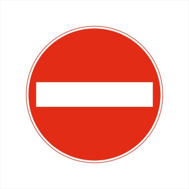 No entry is Permitted, usually due to approaching one-way traffic, Road Traffic Sign Isolated Vector clipart