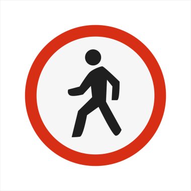 Yaya Geçidi Trafik İşareti İzole Edilmiş Vektör