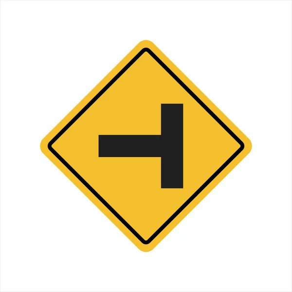 Сторона Дороги Предупреждение Дорожного Знака Изолированный Вектор — стоковый вектор