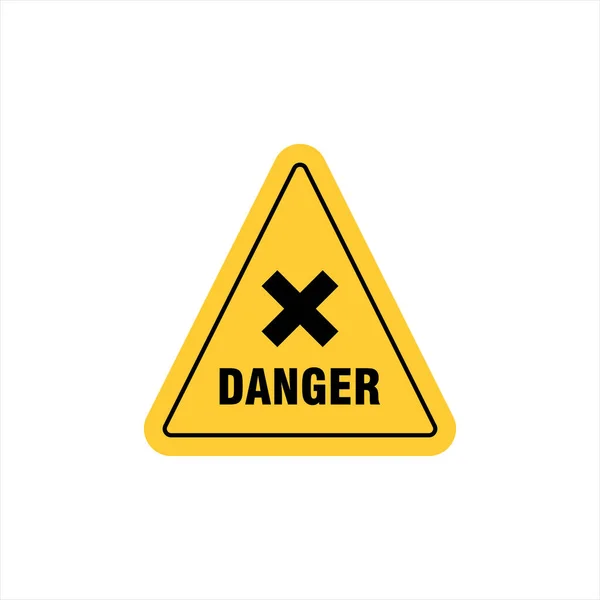 Niebezpieczeństwo Sygnał Ikona Krzyż Uwaga Izolowany Wektor — Wektor stockowy