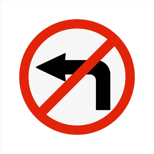 无左拐角道路交通标志隔离向量 — 图库矢量图片