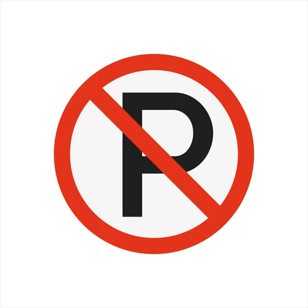 禁止停车 道路交通标志及隔离病媒 — 图库矢量图片