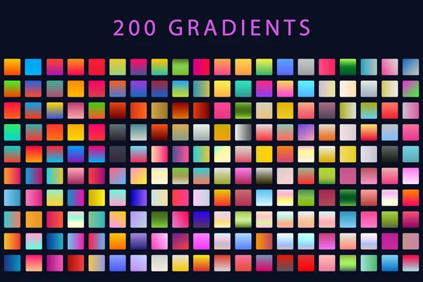 Grande Serie Gradienti 200 Vibrante Colore Orologi Fondo Collezione Piatto Vettoriali Stock Royalty Free