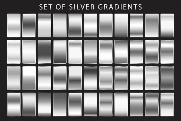 Silvermetalliska Radienter Premium Silver Klockor Samling Platt Vektor Vektorgrafik
