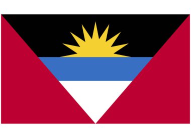 ANTIGUA ve BARBUDA Ulusal Bayrak İzole Edilmiş Vektör Resmi