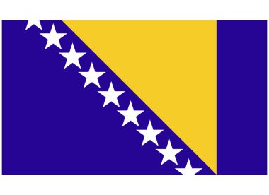 Bosna-Hersek Ulusal Bayrağı İzole Edilmiş Vektör Resmi