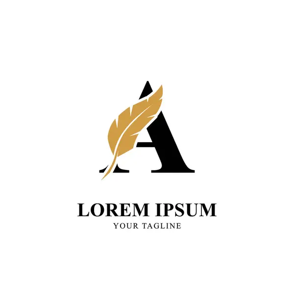 Tüylü Siluet ile birleştirilmiş Düz Harf A logosu. Zarif Monogram Vektör Logosu Tasarımı.