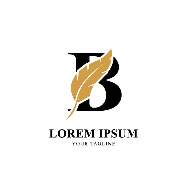 Tüylü Siluet ile birleştirilmiş B harfli düz logo. Zarif Monogram Vektör Logosu Tasarımı.