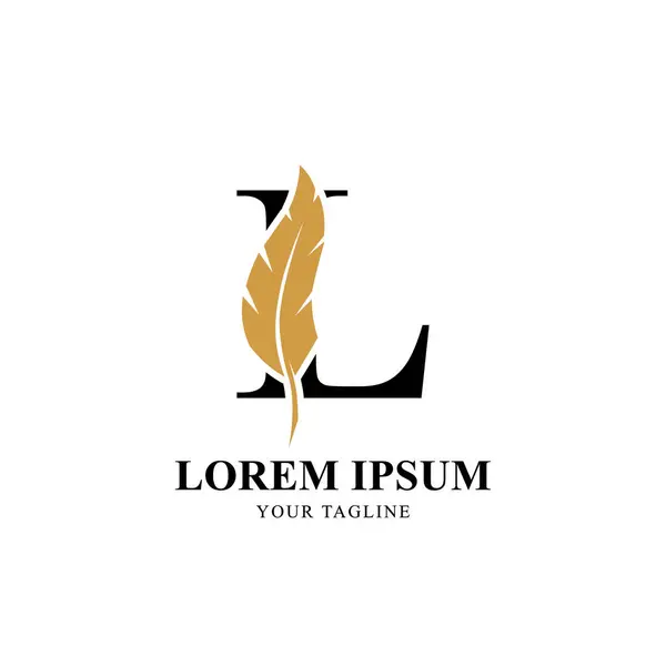Tüylü Siluet ile birleştirilmiş L harfli düz logo. Zarif Monogram Vektör Logosu Tasarımı.