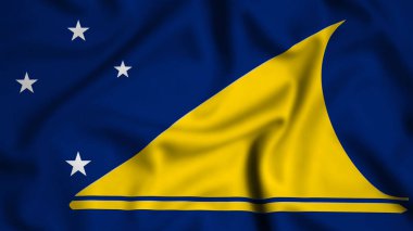 Tokelau bayrağı rüzgar arkaplan resimlerinde dalgalanıyor, ipek