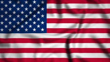 ABD bayrağı rüzgarın arka planında sallanıyor. Resim, ipek