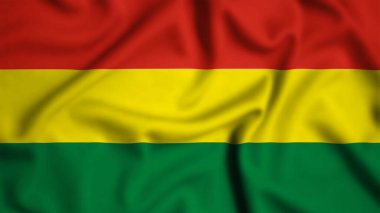 Bolivya bayrağı rüzgar arkaplan resimlerinde dalgalanıyor, ipek