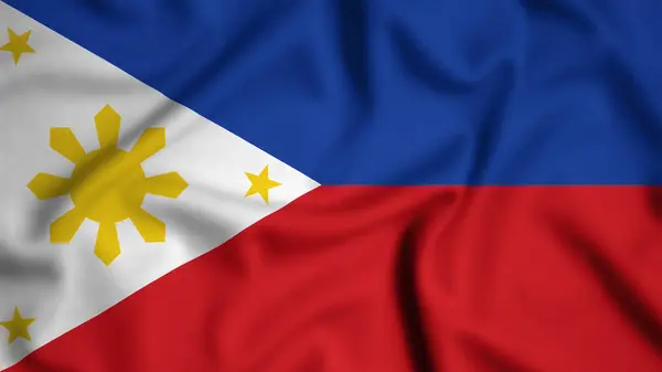 Filipinler bayrağı rüzgarda sallanıyor. Resim, ipek.