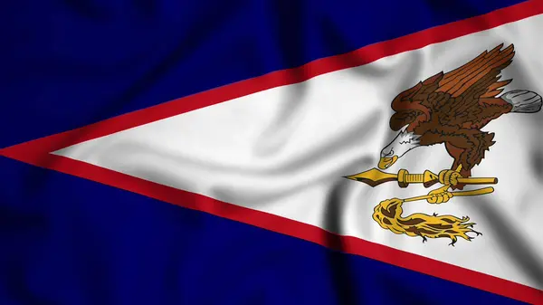 Amerikan Samoa bayrağı rüzgarın arka planında sallanıyor resim, ipek
