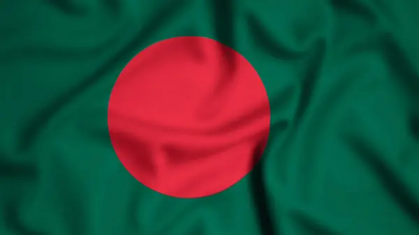Rüzgarın arka planında dalgalanan Bangladeş bayrağı, ipek
