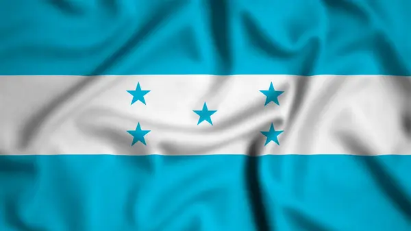 Honduras bayrağı rüzgarın arka planında sallanıyor resim, ipek