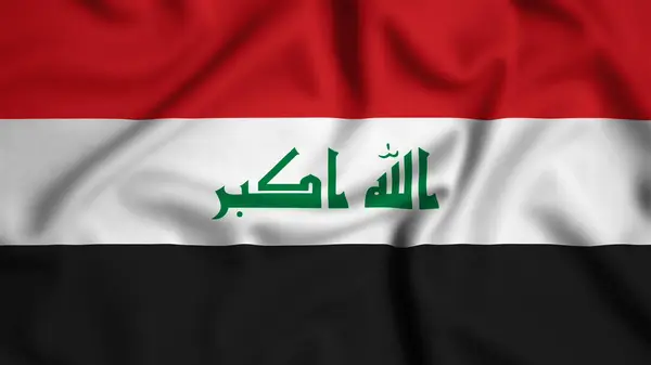 Irak bayrağı rüzgarda sallanıyor. Resim, ipek.