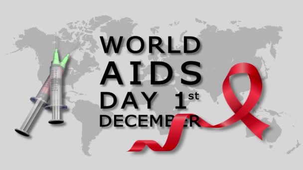 Illustration Zum Welt Aids Tag — Stockvideo