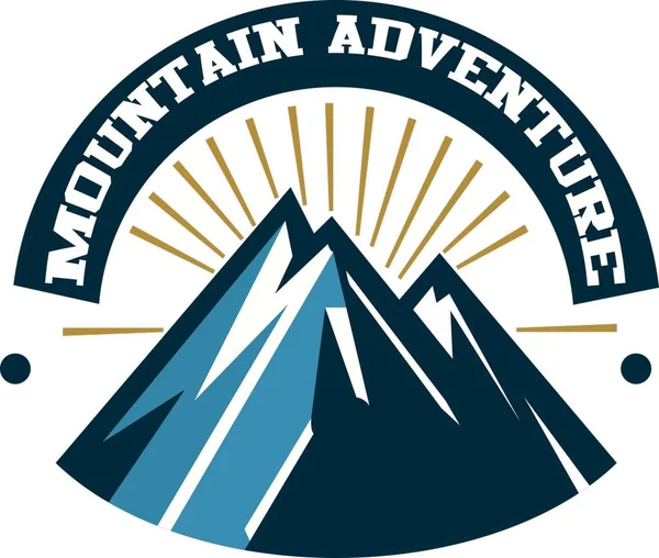 あなたの山の冒険ビジネスを完全に表すロゴテンプレートをお探しですか このマウンテンアドベンチャーロゴテンプレートはあなたが必要とするものです — ストックベクタ