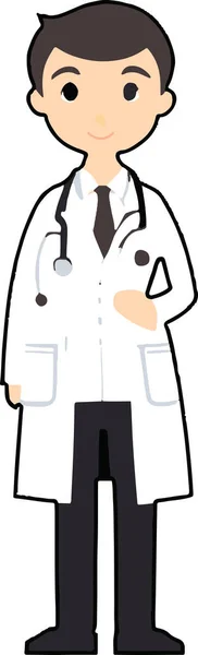 Flat Doctor Illustration Сучасне Мінімалістичне Зображення Лікаря Чистому Простому Стилі — стоковий вектор