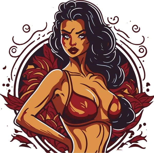 Bikini Dükkanı Seksi Kız Vektör Biçimi