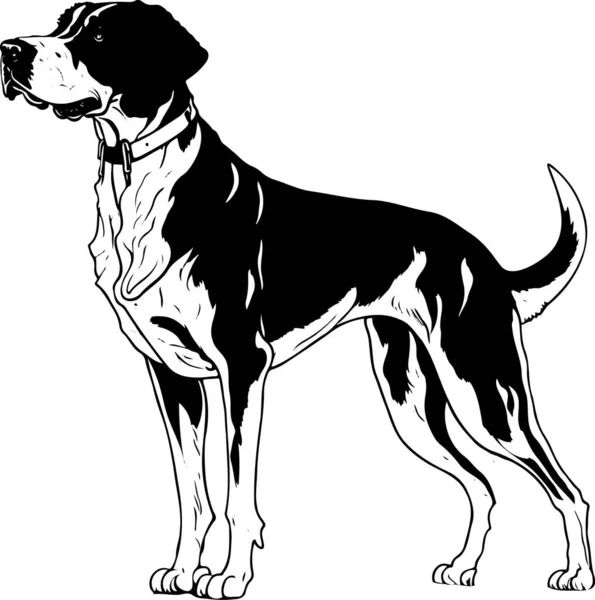 Dog Outline Illustration Black White Vector — Stock Vector