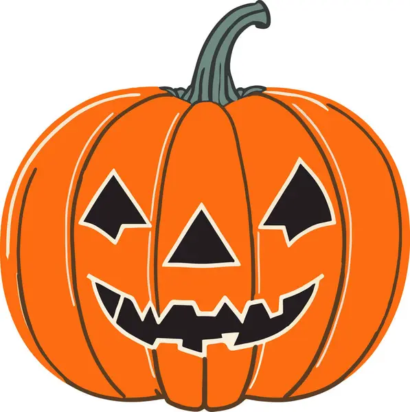 Şirin Cadılar Bayramı Balkabağı Jack-O-Lantern İllüstrasyon Vektörü