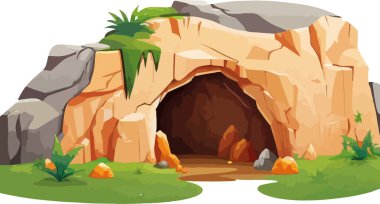 Cave Illustration Vektör Biçimi Çizgi Filmi