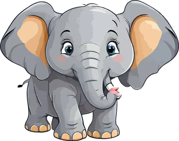 Fil Çizgi Filmi Vektör İllüstrasyon Tasarımı