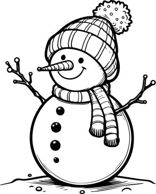 Vektör Şablonu 2 'de Kardan Adam Çizimi