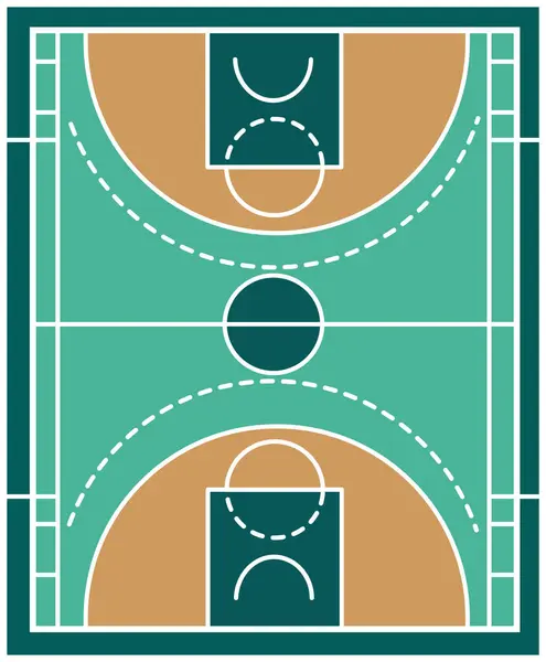 Basketbol Sahası Vektör Şablonu Üst Görünümü