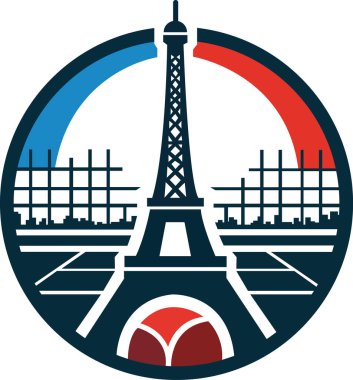 Paris Tenis Okulu Logo Şablonu Vektörü