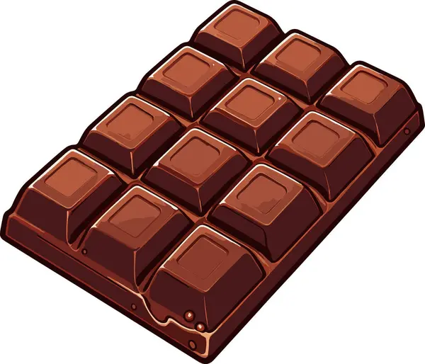 Beyaz Arkaplan Vektör Şablonunda Çikolata Çubuğu