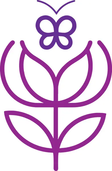 Kelebek Logo Şablonlu Basit Çiçekçi