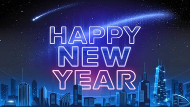 Happy New Year Futuristic Design clipart