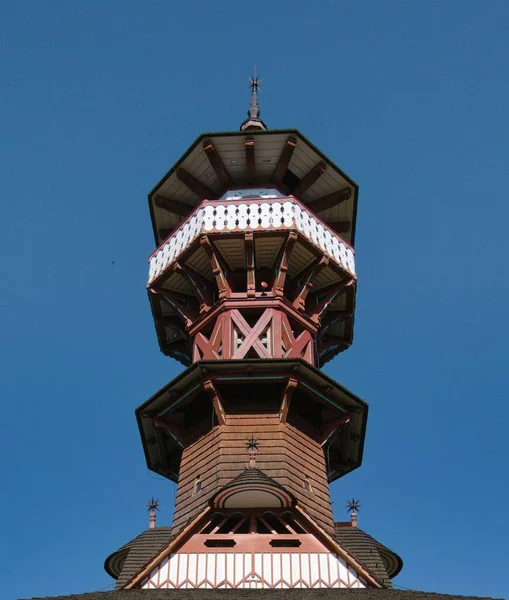 Πύργος Επιφυλακής Γιούρκοβιτς Στο Εθνικό Μουσείο Ανοικτού Αέρα Roznov Pod — Φωτογραφία Αρχείου