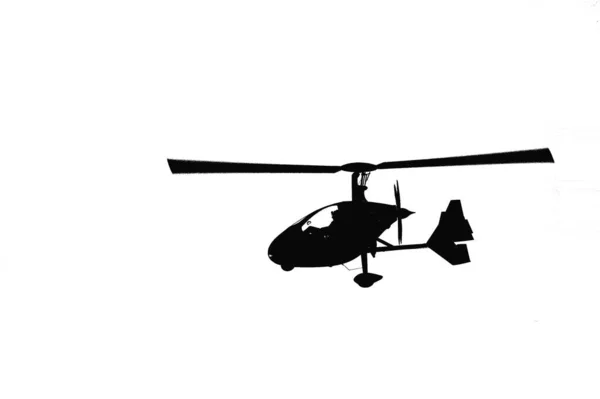 Illustration Style Graffiti Hélicoptère Autogiro Isolé Autogyro Moyens Transport Volants — Photo
