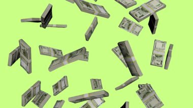 Yeşil Ekran Arkaplanı 3 boyutlu Görüntü ile Yavaş Çekimde 500 Rupi 'lik Hindistan Para Biriktirme Defterlerine Odaklan