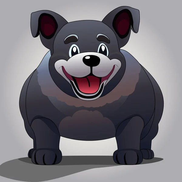 Smiling Bulldog Chiot Mignon Concept Dessin Animé Vectoriel Design — Image vectorielle