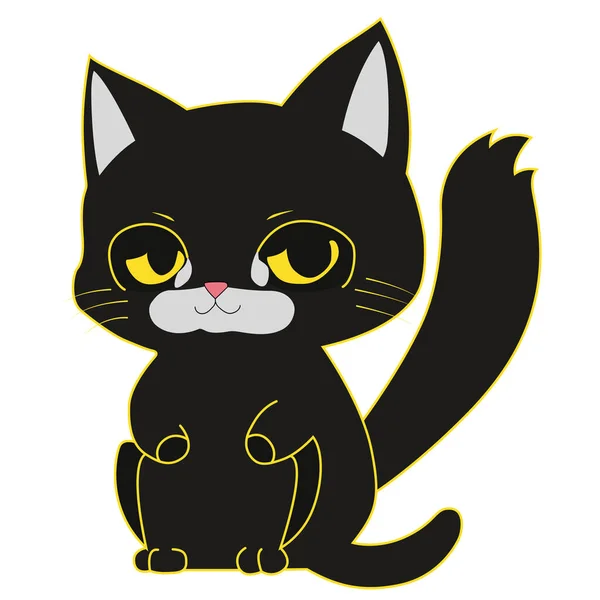 Ładny Kot Wektor Ilustracji Znak — Wektor stockowy