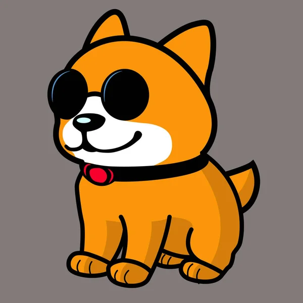 Cute Dog Cartoon Vector Ilustração Ícone Animal Nature Icon Vector — Vetor de Stock
