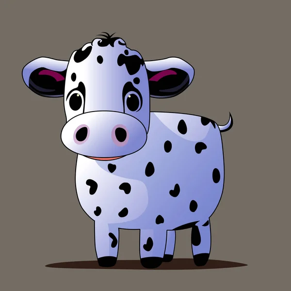 Αγελάδα Εικονογράφηση Χαριτωμένο Διανυσματικό Στυλ Κινουμένων Σχεδίων Χαριτωμένο Ζώο Χαρακτήρα — Διανυσματικό Αρχείο
