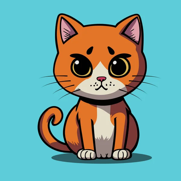 Illustrazione Vettoriale Carino Gatto Cartone Animato — Vettoriale Stock