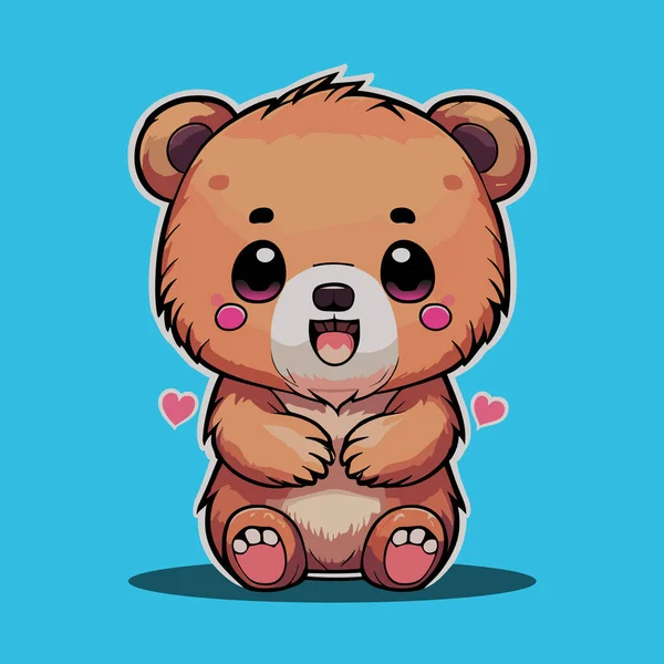 Χαριτωμένο Μωρό Αρκούδα Κάθεται Διάνυσμα Εικονογράφηση — Διανυσματικό Αρχείο