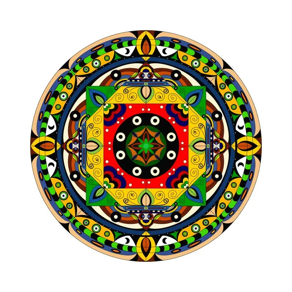 Απεικόνιση Της Τέχνης Mandala Θιβέτ Βουδιστική Mandala Διακοσμητικό Στρογγυλό Στολίδι — Φωτογραφία Αρχείου