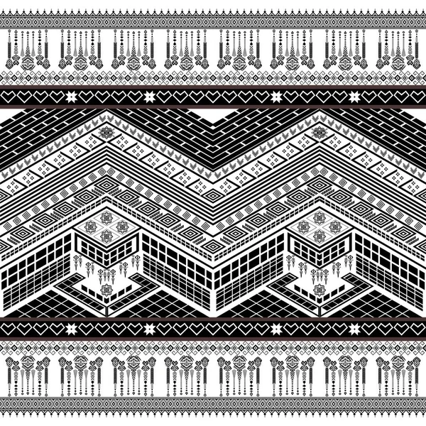 东方无缝图案传统背景地毯 绣花风格 正宗泰国面料图案艺术 泰国象丝绸图案 亚洲文化面料图案设计 — 图库照片